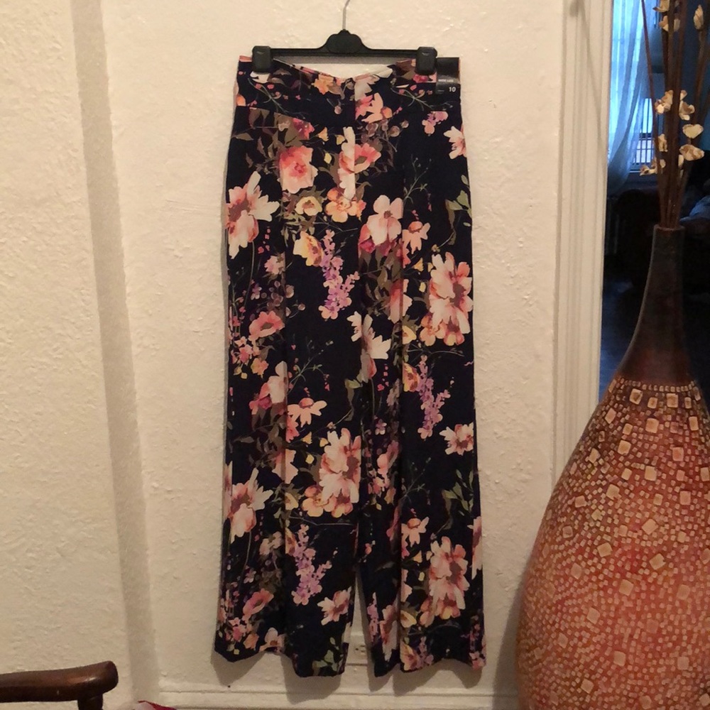 High waist wide leg dress pants